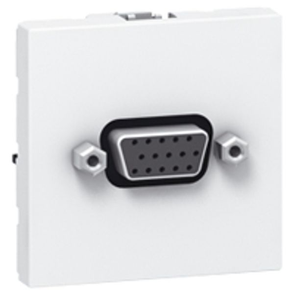 Video socket Mosaic screw-type female HD15 2 modules 15 pin white image 1