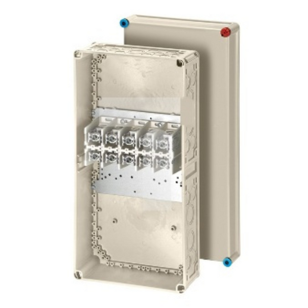 Junction box with terminals, 5-pole up to Al+Cu up to 240m, IP 65, grey RAL 7032 (HPL3900223) image 1