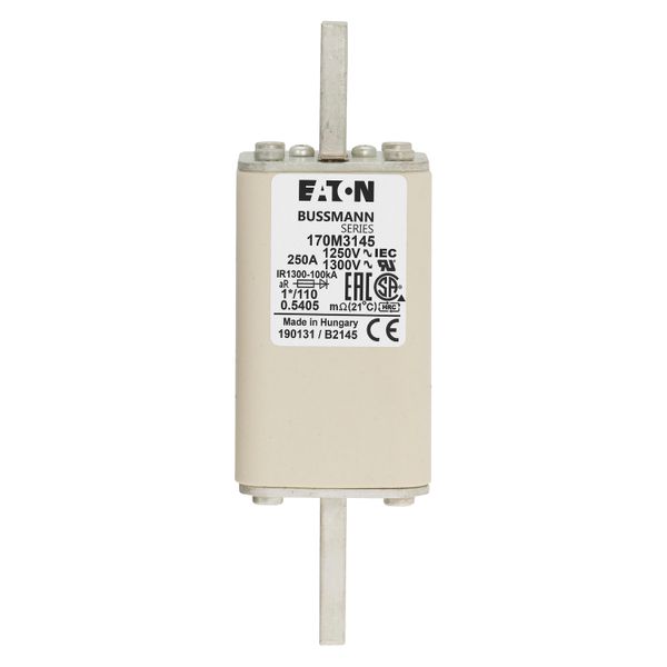 Fuse-link, high speed, 250 A, AC 1250 V, compact size 1, 45 x 45 x 138 mm, aR, DIN, IEC, single indicator image 7