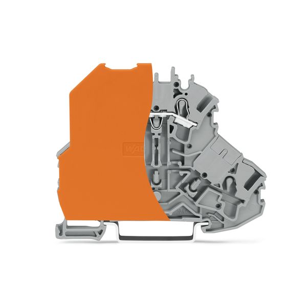 Double-deck terminal block orange separator L gray image 1