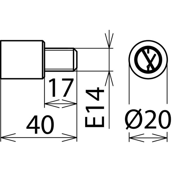 Locking element for E14 screw insert image 2
