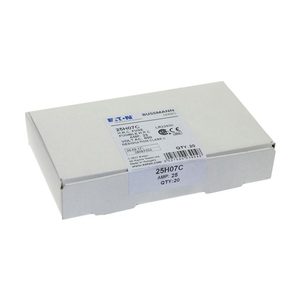 Fuse-link, low voltage, 25 A, AC 600 V, DC 250 V, HRCII-C, 14 x 85 mm, CSA image 17