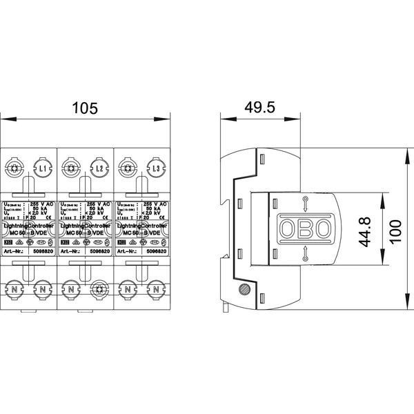 MC 50-B 3 LightningController set for TN-C networks 255V image 2