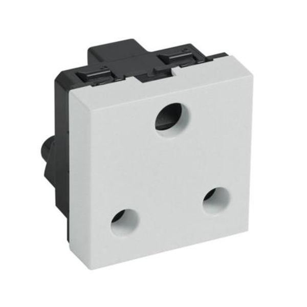 South African type socket outlet Arteor - 16A 2P+E - shuttered - 2 modules - soft alu image 1