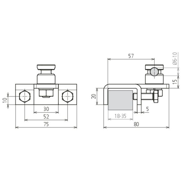 Connection clamp horiz. for Ex zone 2/22 for profiles 18-35mm with KS  image 2