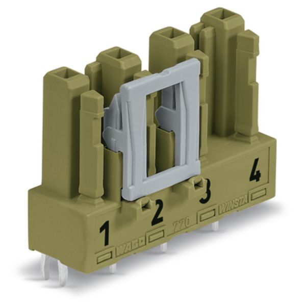 Socket for PCBs straight 4-pole light green image 5