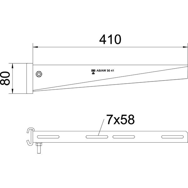 AS 30 41 FT Support bracket for IS 8 support B410mm image 2