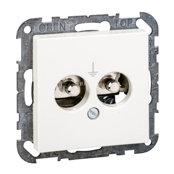 Potential equalisation socket-outlet insert, polar white, glossy, System M image 3