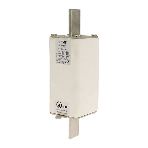 Fuse-link, high speed, 160 A, DC 1500 V, 2XL, 61 x 205 mm, gPV, IEC, UL, with indicator image 2