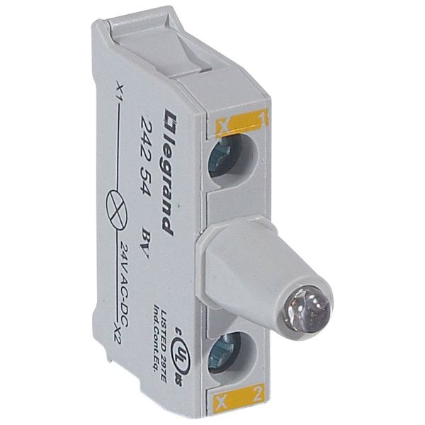 Osmoz electrical block - for control station illuminated - yellow - 24 V~/= image 1