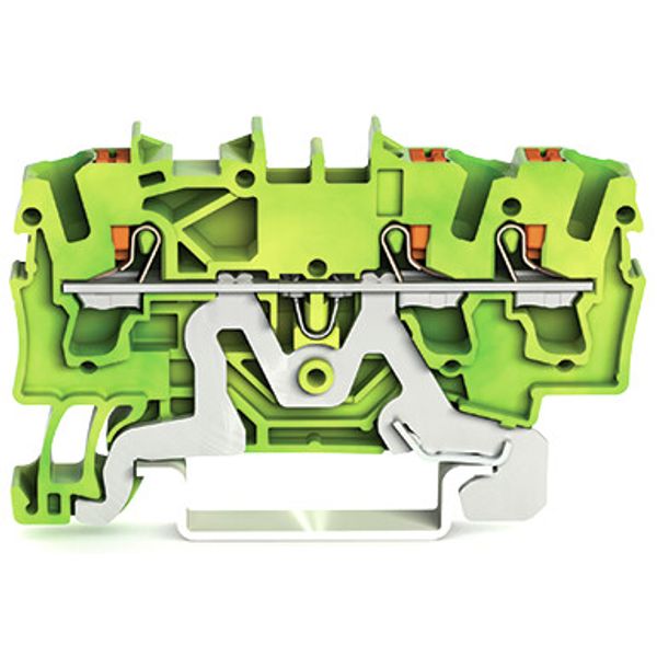 3-conductor ground terminal block with push-button 2.5 mm² green-yello image 2