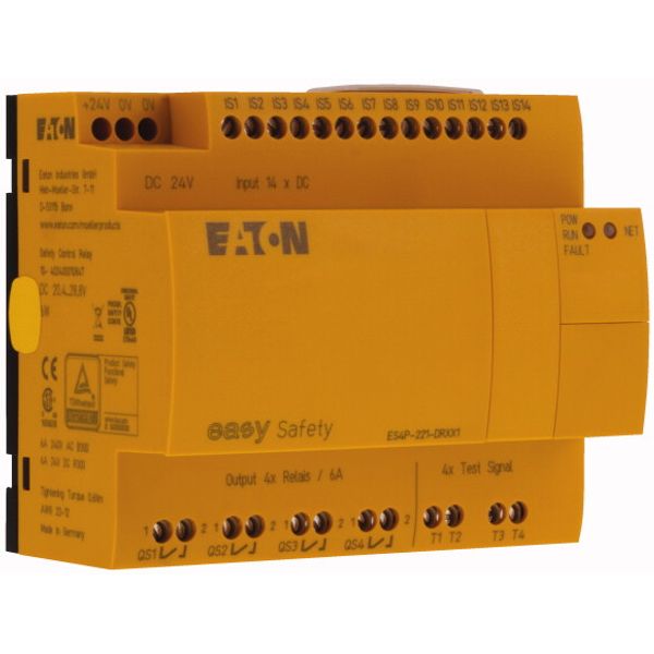 Safety relay, 24 V DC, 14DI, 4DO relays, easyNet image 4
