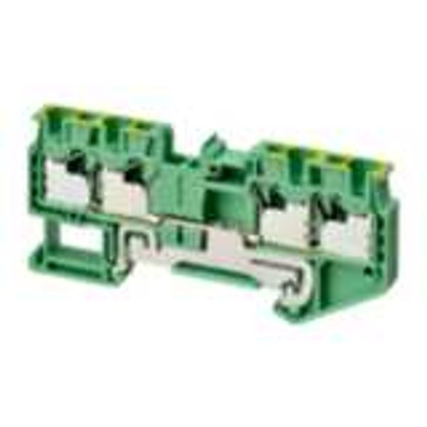 Ground multi conductor DIN rail terminal block with 4 push-in plus con image 3