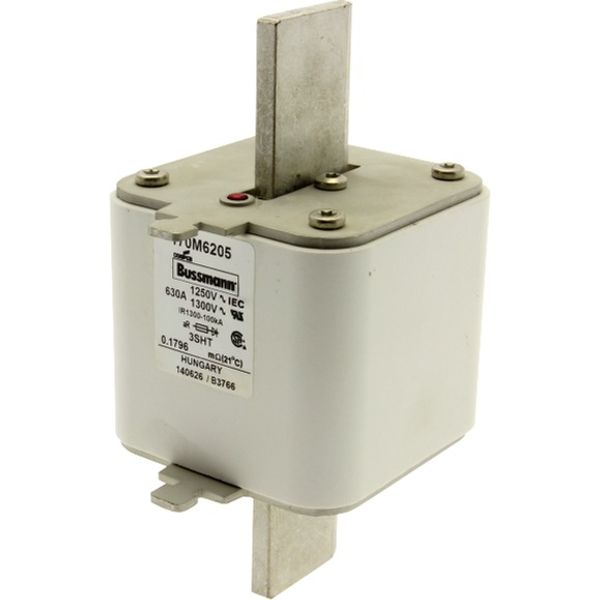 Fuse-link, high speed, 630 A, AC 1250 V, size 3, 76 x 76 x 150 mm, aR, IEC, single indicator image 3