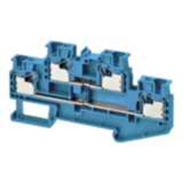 Multi-tier feed-through DIN rail terminal block with push-in plus conn image 2