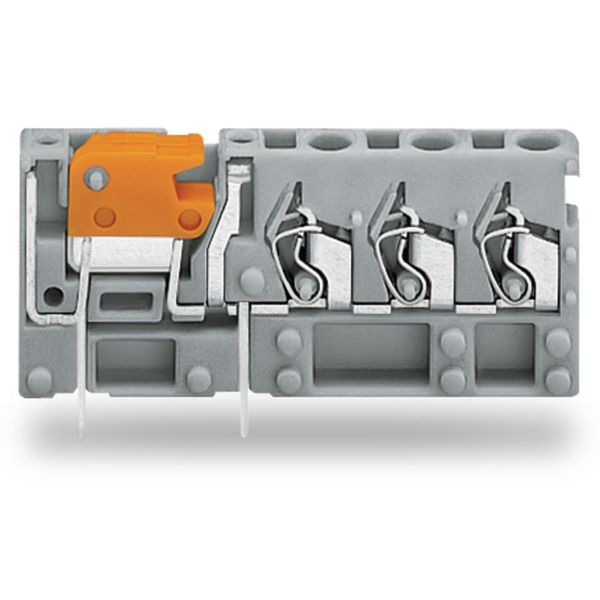 Stackable 3-conductor PCB terminal block with knife disconnect 2.5 mm² image 1