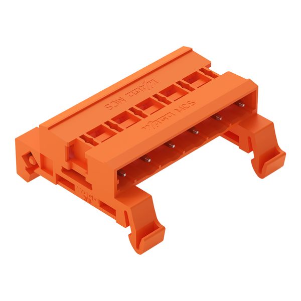 Double pin header DIN-35 rail mounting 6-pole orange image 1