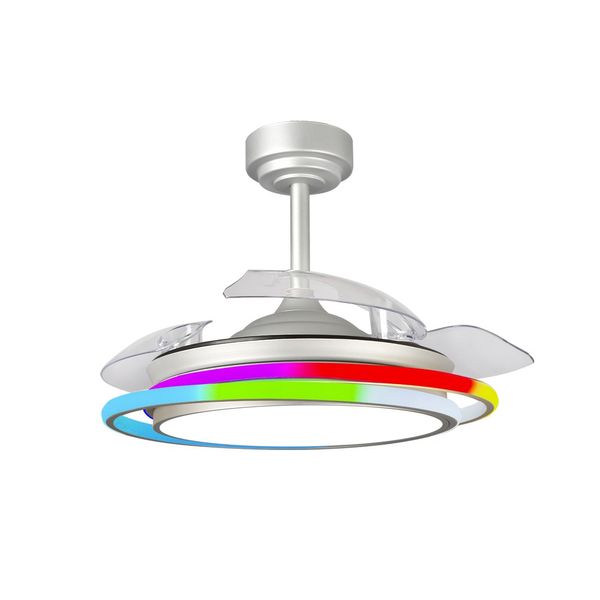 Antila LED Ceiling Fan 65W 6500Lm CCT Dim RGB Grey image 1