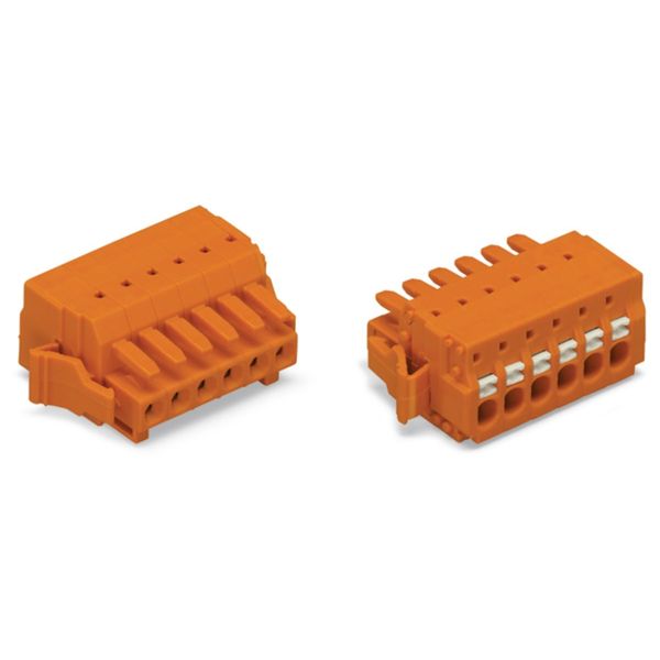 1-conductor female connector push-button Push-in CAGE CLAMP® orange image 1
