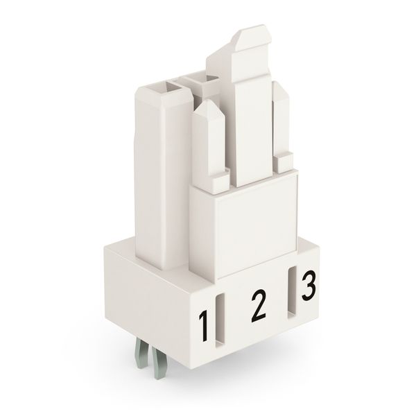 Socket for PCBs straight 3-pole white image 1