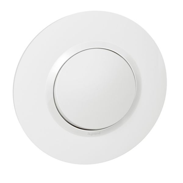 Dooxie pushbutton 6A 250V~ delivered with white round plate image 1