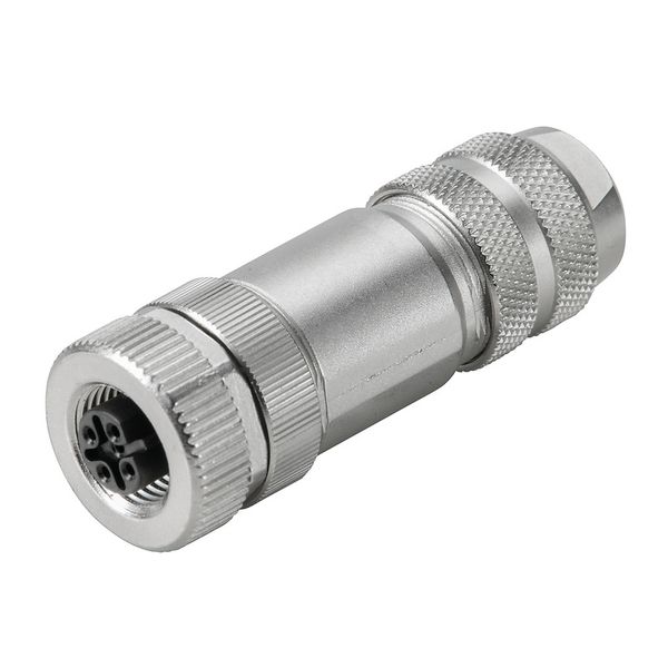 Round plug (field customisable), Female socket, straight, Screw connec image 3