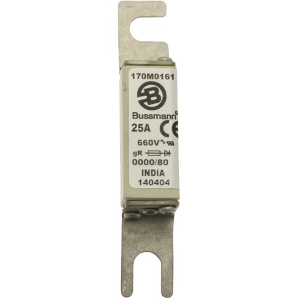 Fuse-link, high speed, 63 A, AC 660 V, size 0000, 18 x 19 x 100 mm, aR, UL, visual indicator image 2