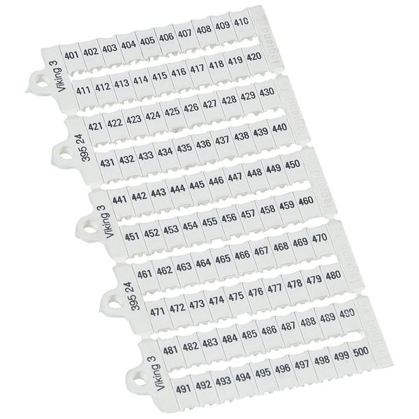 PRINTED PRE CUT MARKER / NUMBERS 401 TO 500 HORIZ. / VIKING3 BLOCK 6MM PITCH image 2