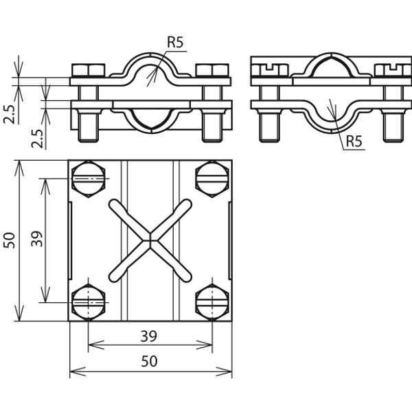 Cross unit Cu f. Rd 8-10/8-10mm Rd 8- 10/Fl 30mm Fl 30/30mm w/o interm image 2