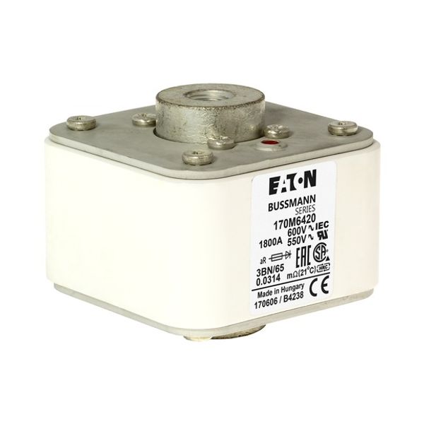 Fuse-link, high speed, 1100 A, AC 1250 V, 2 x size 3, 74 x 177 x 95 mm, aR, IEC, single indicator image 10