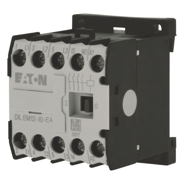 Contactor, 230 V 50 Hz, 240 V 60 Hz, 3 pole, 380 V 400 V, 5.5 kW, Contacts N/O = Normally open= 1 N/O, Screw terminals, AC operation image 1