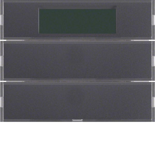 Push-button 2gang with room thermostat, display, K.1, anthracite image 1