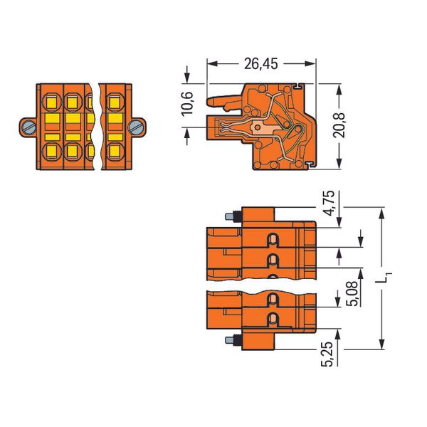 2-conductor female connector;Screw flange;2.5 mm²;orange image 2