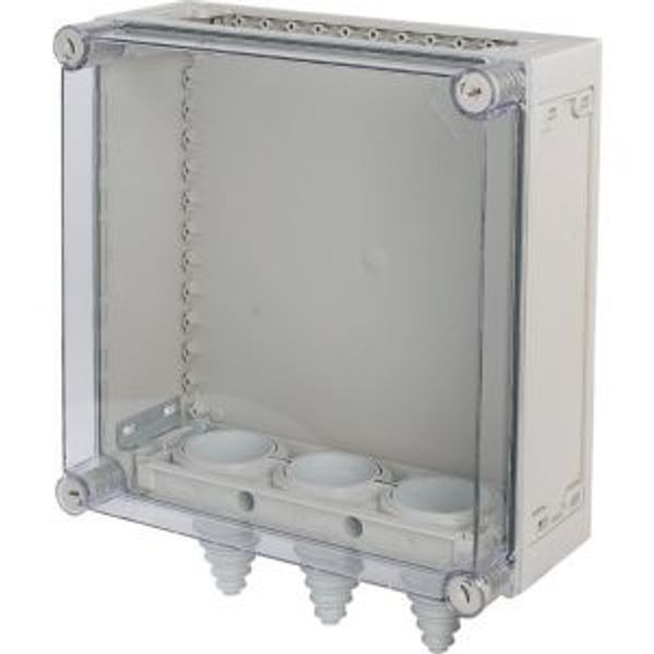 Panel enclosure, with gland plate and cable glands, HxWxD=375x375x175mm image 2