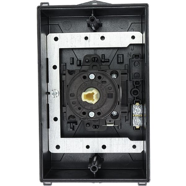 Main switch, T0, 20 A, surface mounting, 2 contact unit(s), 3 pole, 1 N/O, Emergency switching off function, Lockable in the 0 (Off) position, hard kn image 51