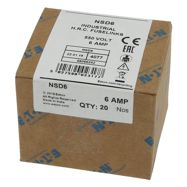 Fuse-link, LV, 6 A, AC 550 V, BS88/F1, 14 x 59 mm, gL/gG, BS image 20