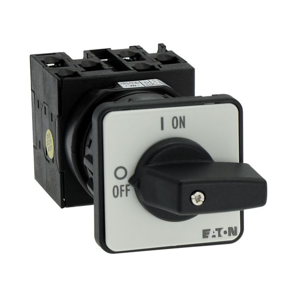 On-Off switch, T0, 20 A, centre mounting, 3 contact unit(s), 6 pole, with black thumb grip and front plate image 32
