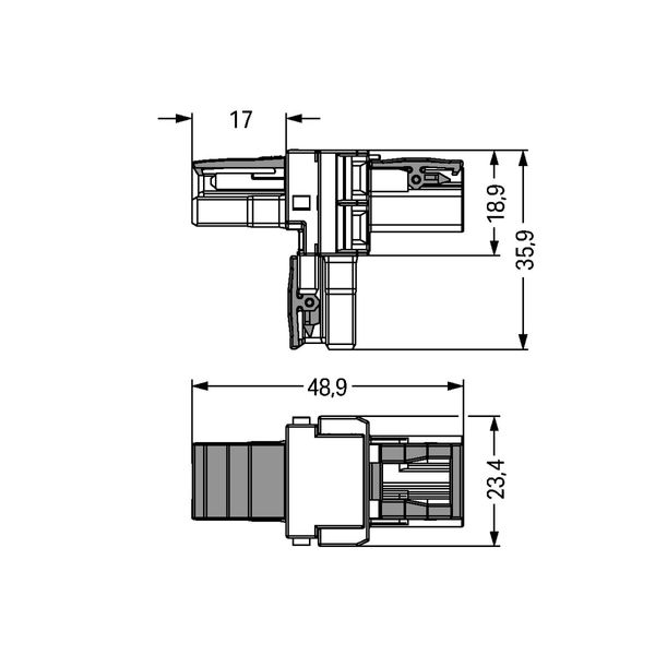 T-distribution connector 2-pole Cod. A white image 2