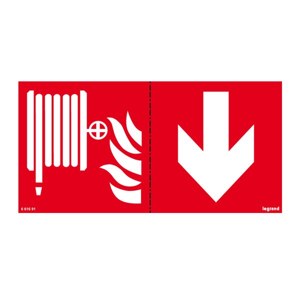 Label - for emergency lighting luminaires - fire horse below - 100 x 200 mm image 1