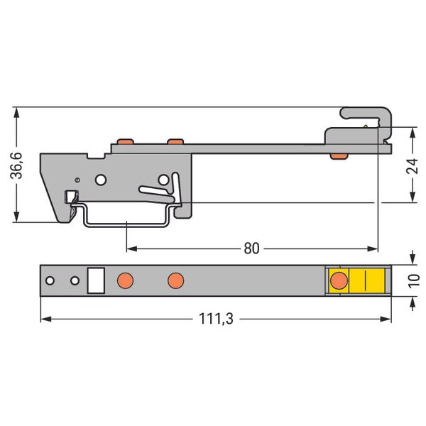 Busbar carrier for busbars Cu 10 mm x 3 mm single side, straight gray image 4