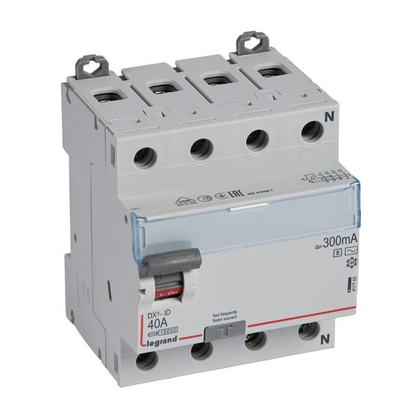 RCD DX³-ID - 4P - 400V~ neutral right hand side - 40A-300mA selective - AC type image 1