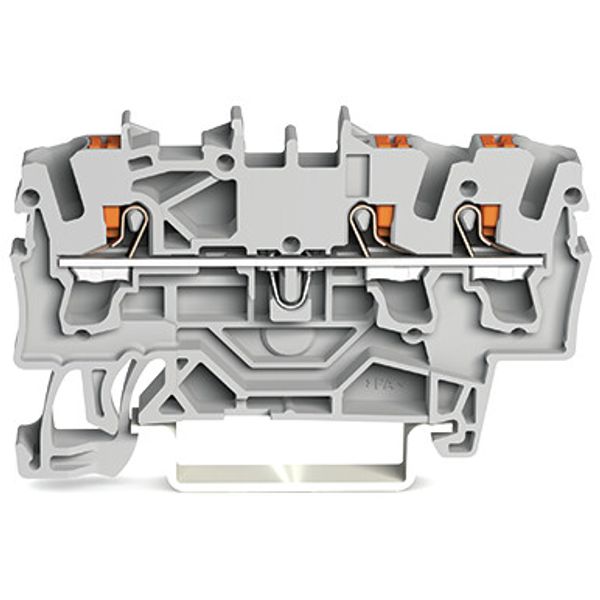 3-conductor through terminal block with push-button 2.5 mm² orange image 2