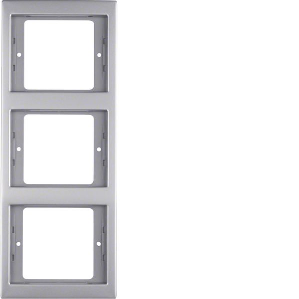 Frame 3gang vert., K.5, stainless steel, metal matt finish image 1