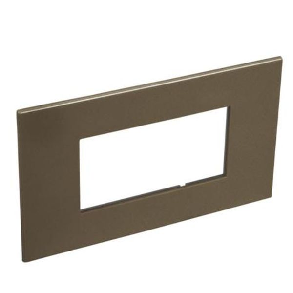 Arteor™ - Italian / US standard plate square version 4 modules - Dark Bronze image 1