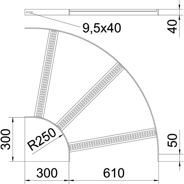 SLB 90 62 600 SG 90° bend with trapezoidal rung B610mm image 2