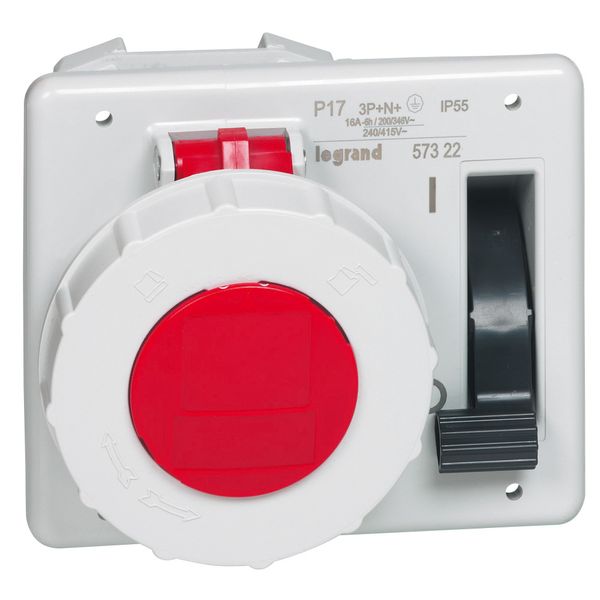 Interlocked switched socket with small flange P17 - IP55 - 380/415V~-16A -3P+N+E image 2