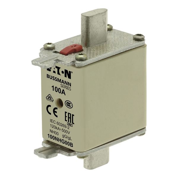 Fuse-link, low voltage, 100 A, AC 500 V, NH00, gL/gG, IEC, dual indicator image 7