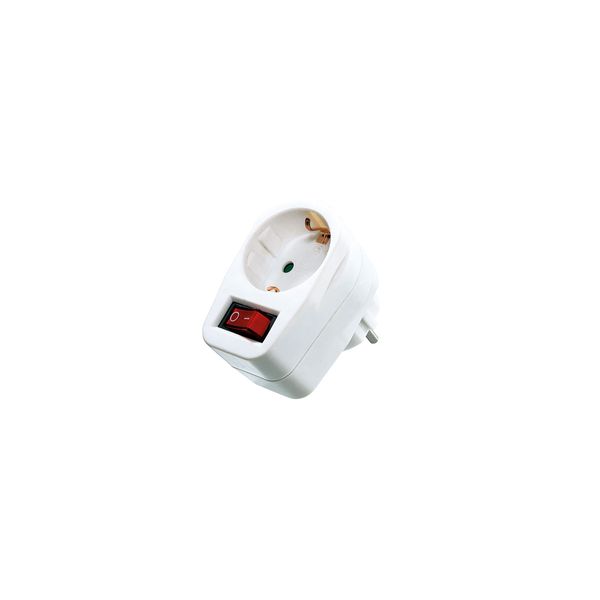 Switched angled plug with switch with control light white in polybag with label image 1