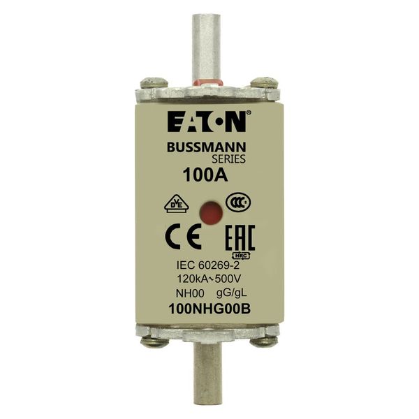 Fuse-link, low voltage, 100 A, AC 500 V, NH00, gL/gG, IEC, dual indicator image 16