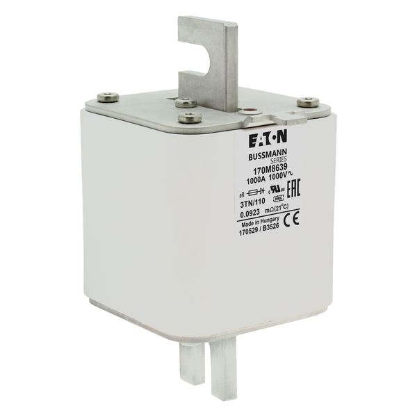 Fuse-link, high speed, 1000 A, AC 1000 V, DIN 3, 74 x 90 x 139 mm, aR, DIN, IEC, single indicator image 12